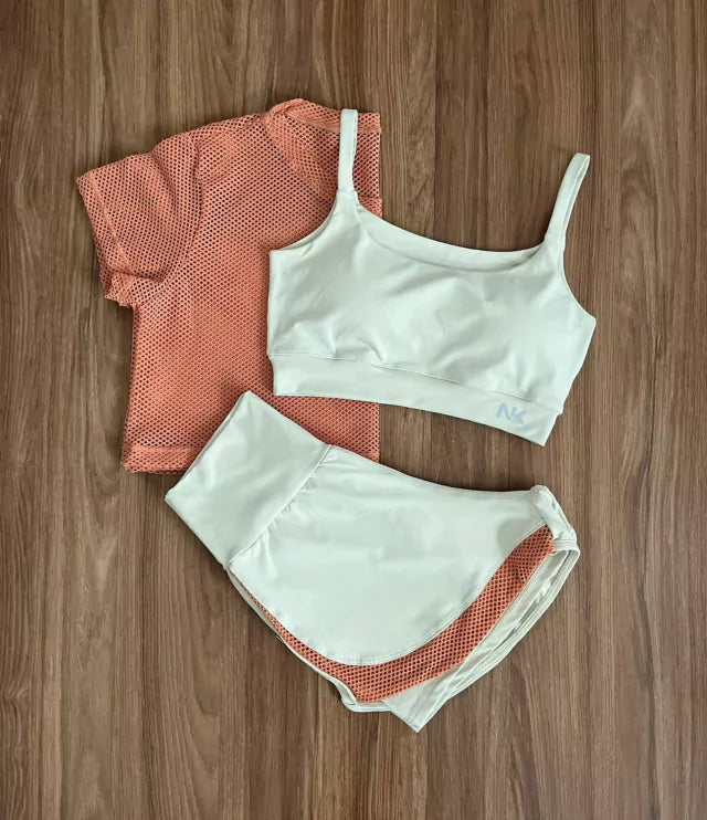 Trio Conjunto 3 Peças Short Duplo