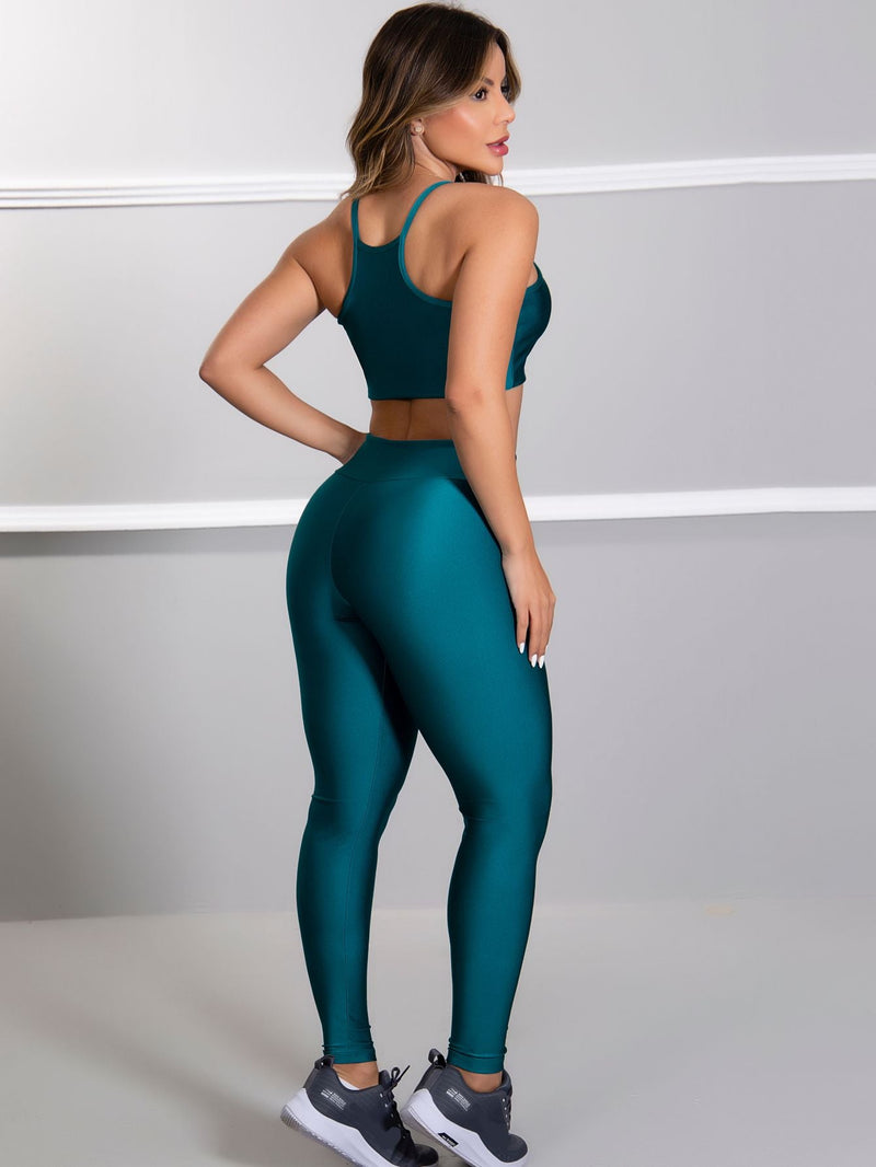 Conjunto Brilhoso (Calça + Top C/Bojo)