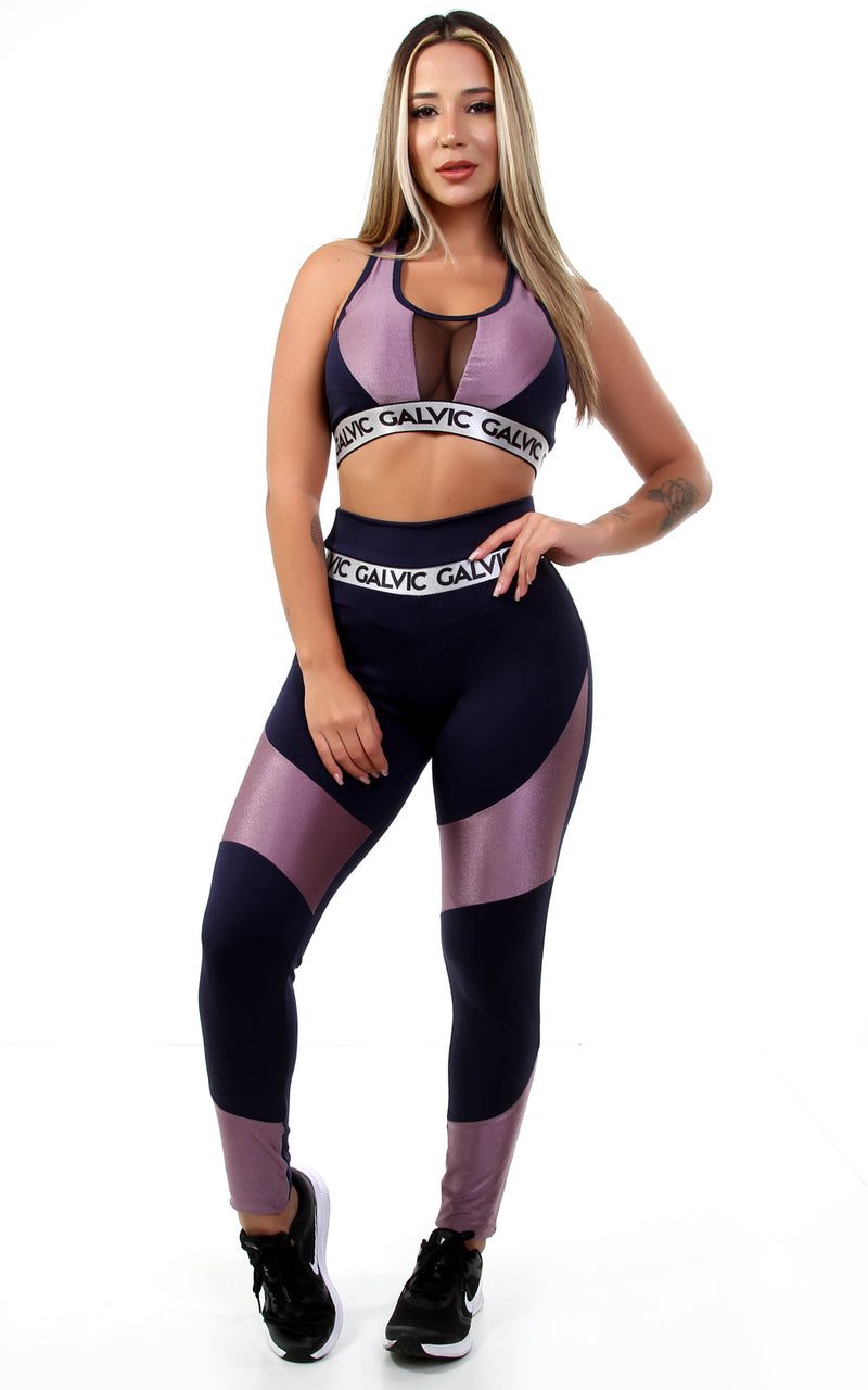 Kit 2 Conjuntos Calça Legging Detalhe + Top Elástico