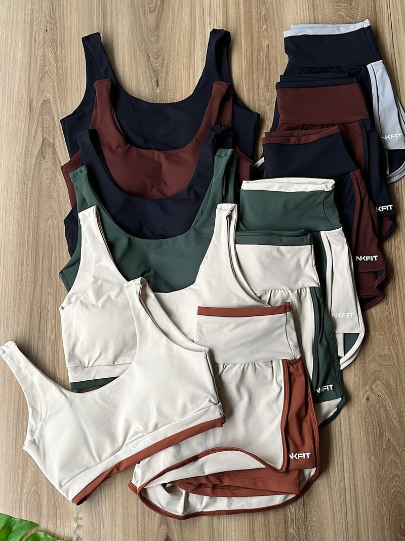 Trio Fitness- Top, short e jaqueta