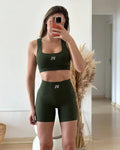 Conjunto Shorts + Top Canelado Sem Costura