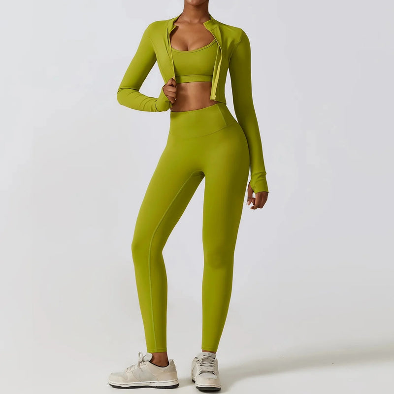 Trijunto Fit - 3 peças (legging, top e jaqueta)
