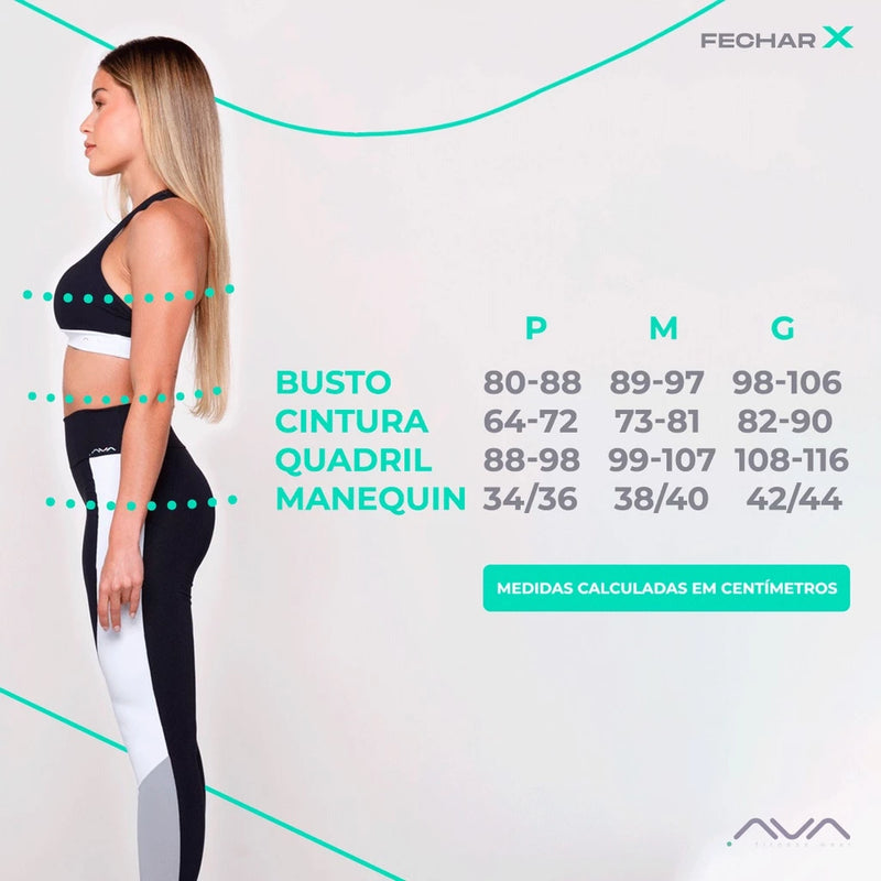 Conjunto Feminino Academia Top e Legging Com Bolso