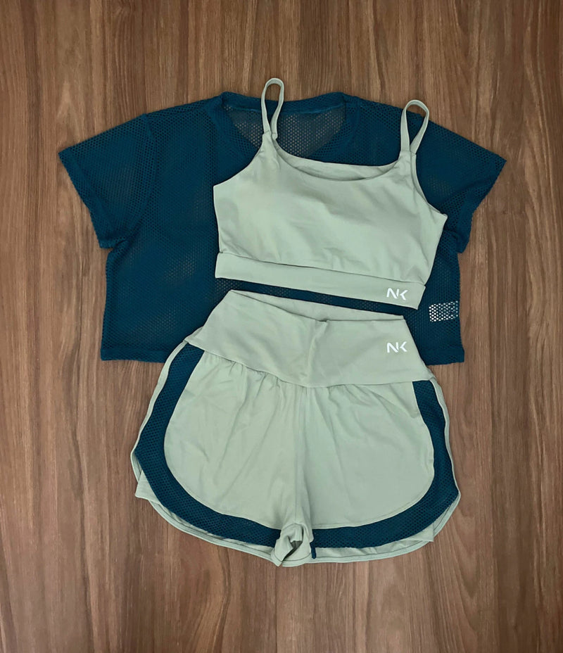 Trio Conjunto 3 Peças Short Duplo