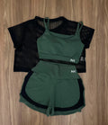 Trio Conjunto 3 Peças Short Duplo