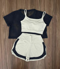 Trio Conjunto 3 Peças Short Duplo
