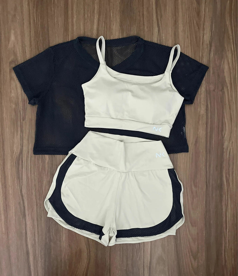 Trio Conjunto 3 Peças Short Duplo