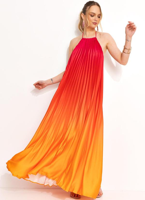 Vestido Plissado Degrade
