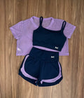 Trio Conjunto 3 Peças Short Duplo