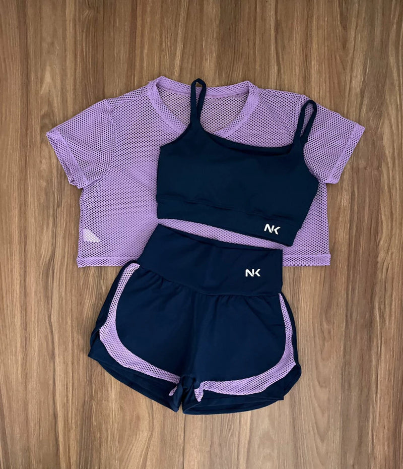 Trio Conjunto 3 Peças Short Duplo