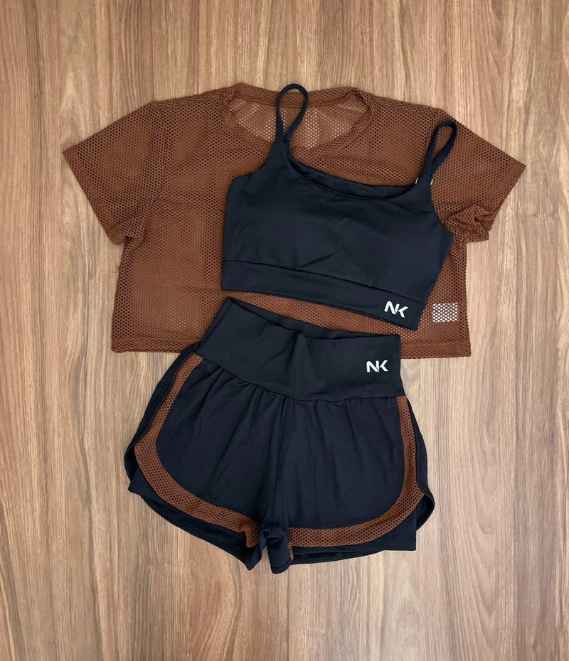 Trio Conjunto 3 Peças Short Duplo