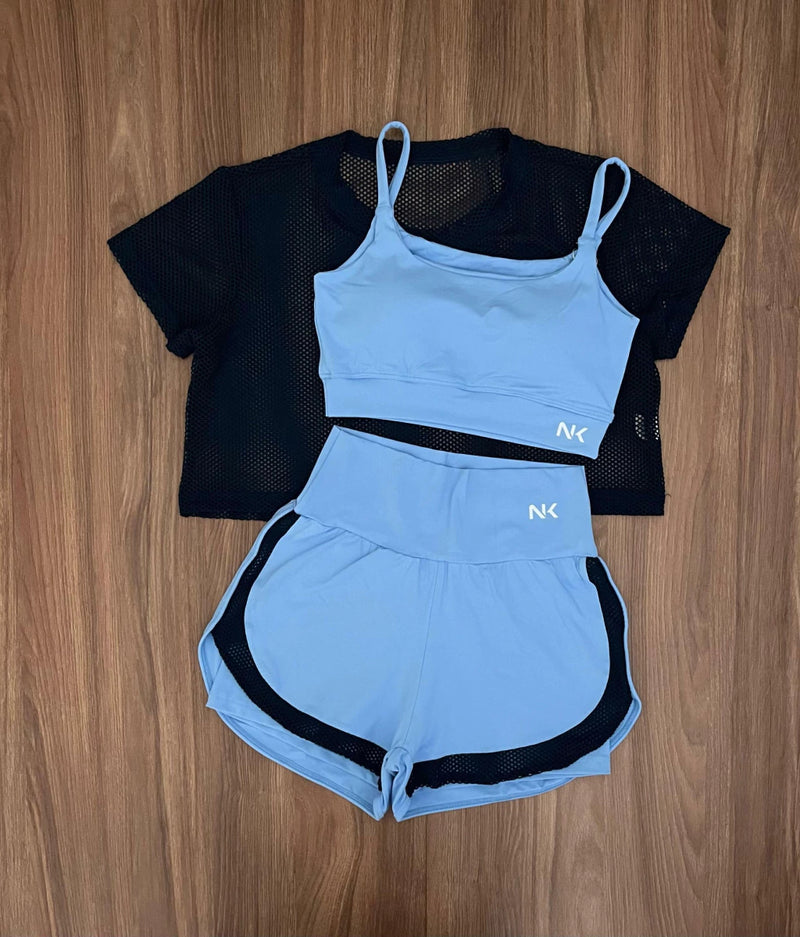 Trio Conjunto 3 Peças Short Duplo